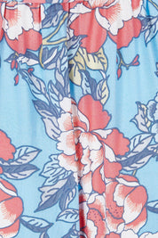 Product shot of the Siesta Dress in colour Birdgarden (Blue), detail