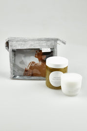 A model wearing the Mini Spa Vitality Duo Gift Pack in colour White (White), from the front, showing the whole outfit