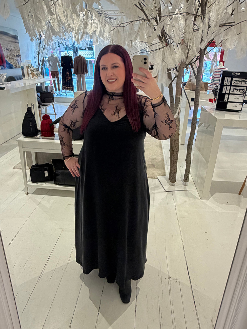 Black Lace Top With Black Maxi