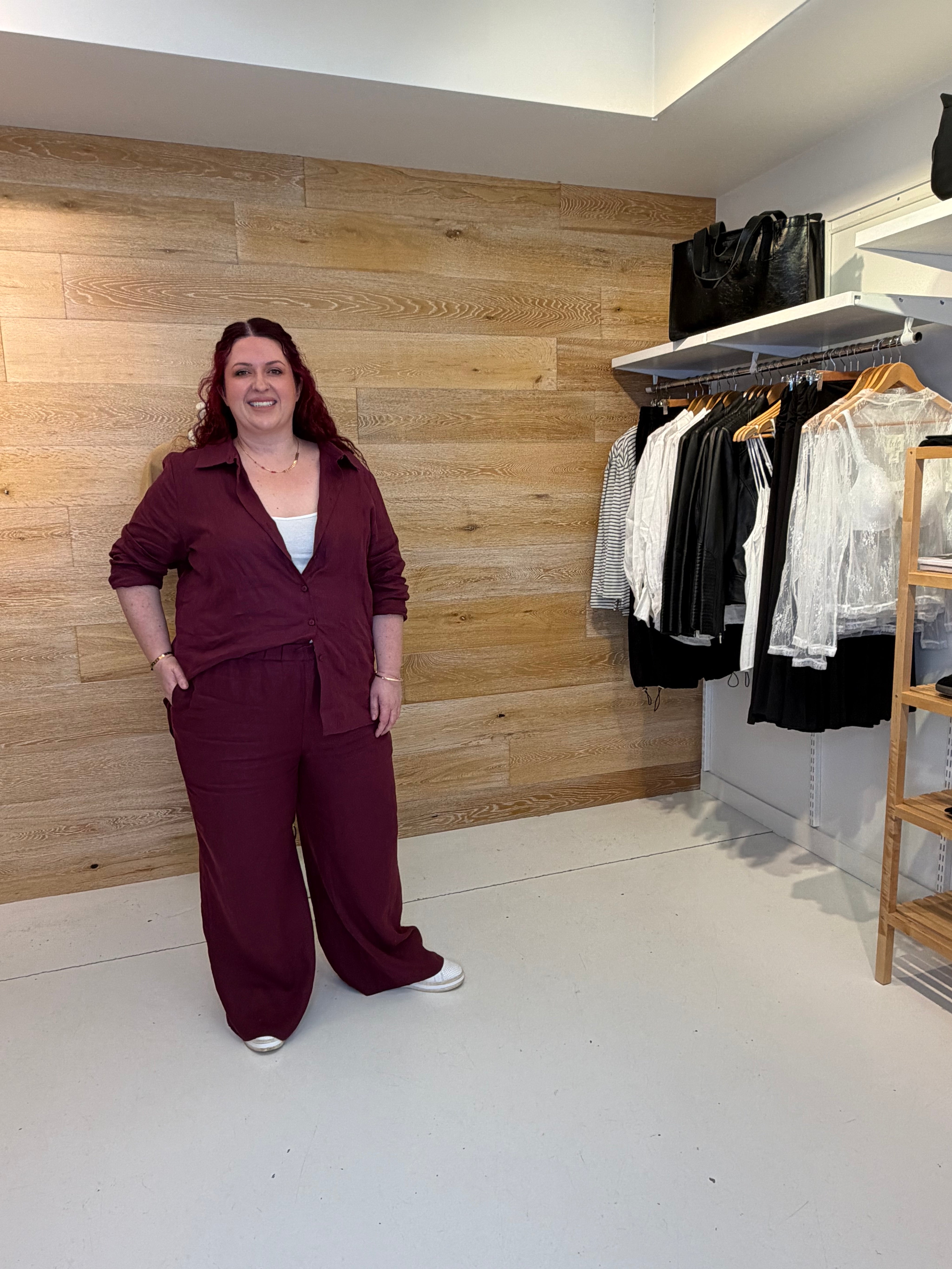 Plum Linen Shirt and Pants