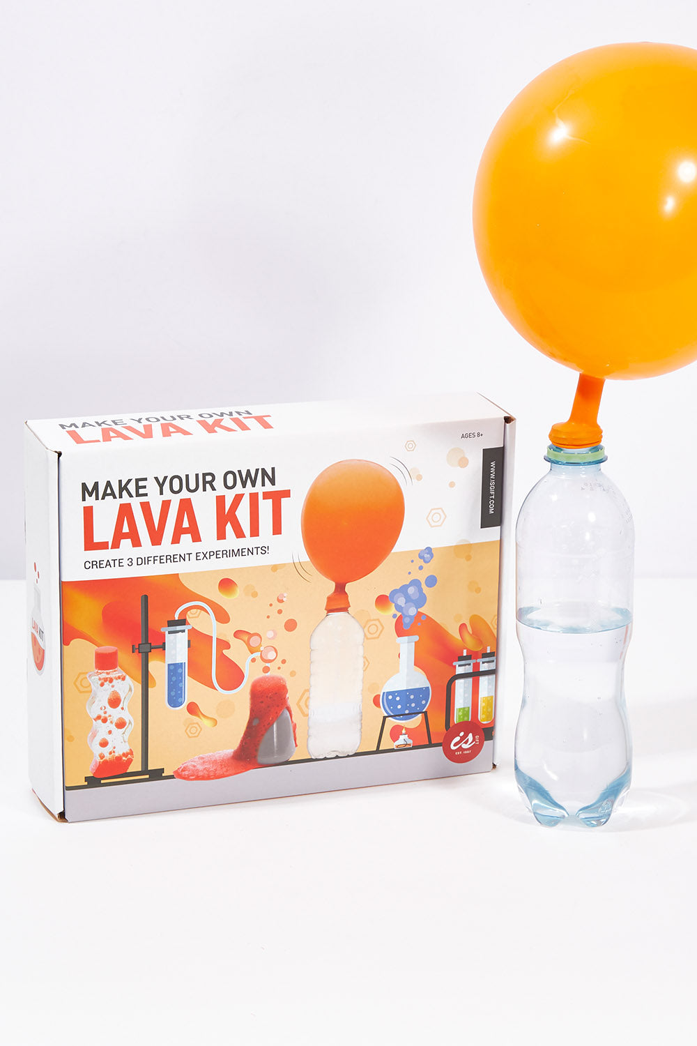 A model wearing size OneSize of the Make Your Own Volcano Lava Kit in colour Orange, from the front, showing the whole outfit