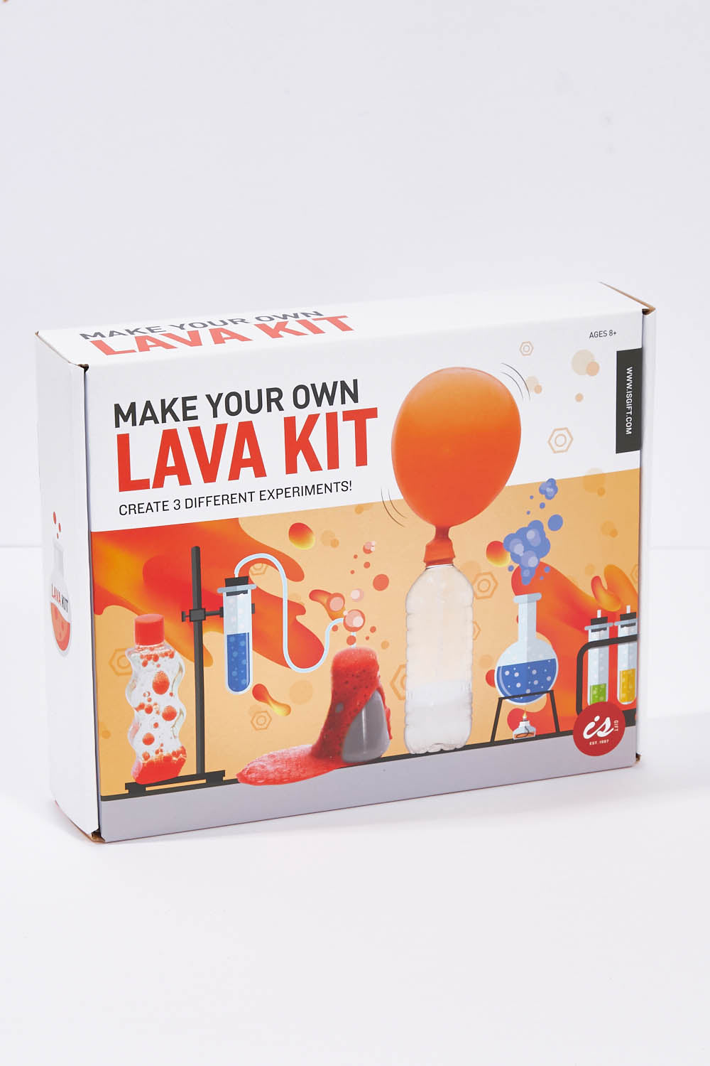 A model wearing size OneSize of the Make Your Own Volcano Lava Kit in colour Orange, from the front, showing the whole outfit