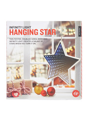 Product shot of the Infinity Light Hanging Christmas Star in colour White (White), from the front