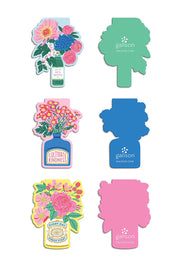 Product shot of the Galison Ever Upward Floral Magnetic Bookmarks - Multi in colour Multi, showing detail