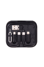 Product shot of the Multiin colourFunction 3 In 1 Cable Adapter Kit - Black (Black), detail