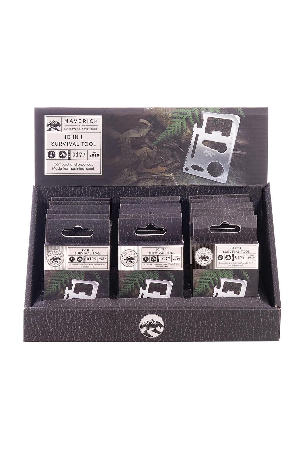 Product shot of the 10 In 1 Survival Tool in colour Silver (Metallics), detail