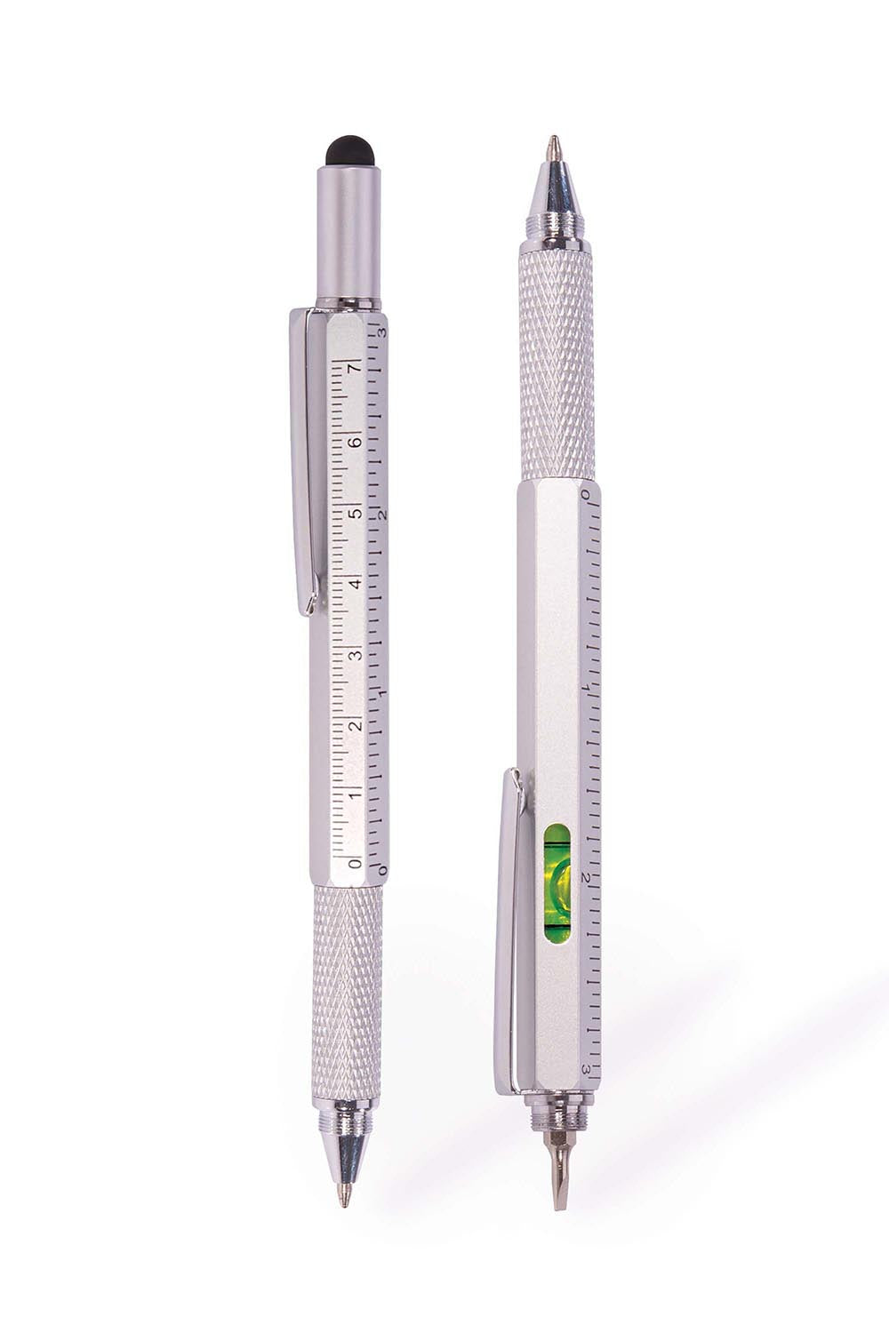 Product shot of the Maverick 6 in 1 Pen Tool - Silver in colour Silver, showing detail