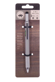 Product shot of the Maverick 6 in 1 Pen Tool - Silver in colour Silver, from the front