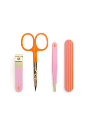 Product shot of the Travel Manicure Set - Squareprint in colour Squareprint, from the back