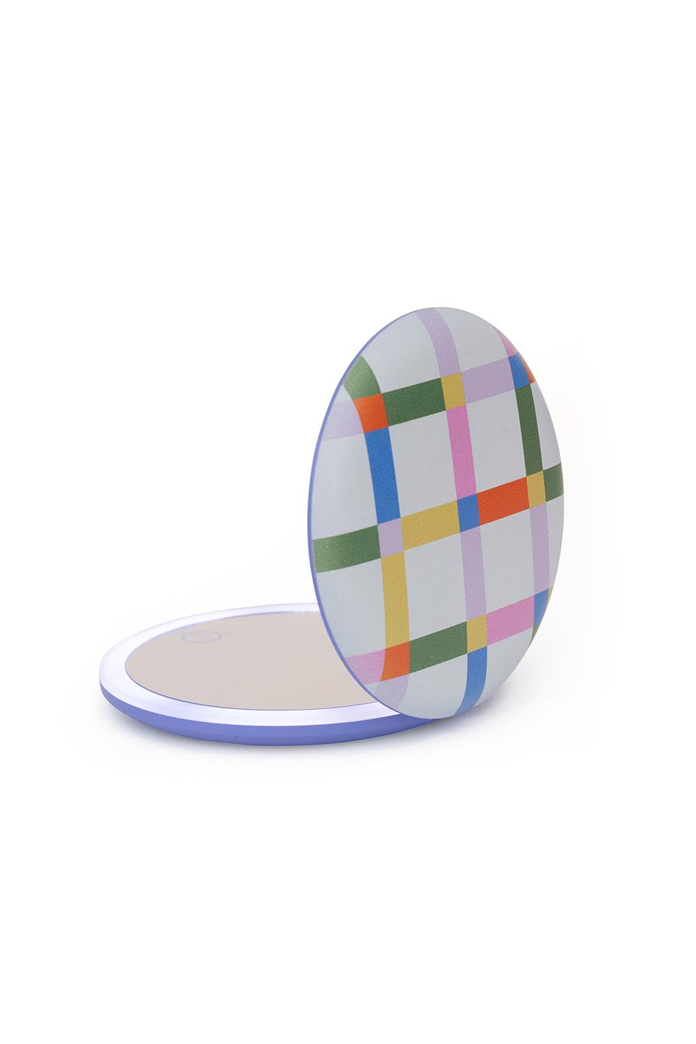 Product shot of the LED Rechargable Pocket Mirror - Squareprint in colour Squareprint, from the back
