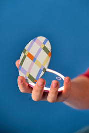 Product shot of the LED Rechargable Pocket Mirror - Squareprint in colour Squareprint, from the front