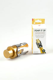 A model wearing the Pump It Up Champagne Stopper in colour Champstop (Metallics), from the front, showing the whole outfit