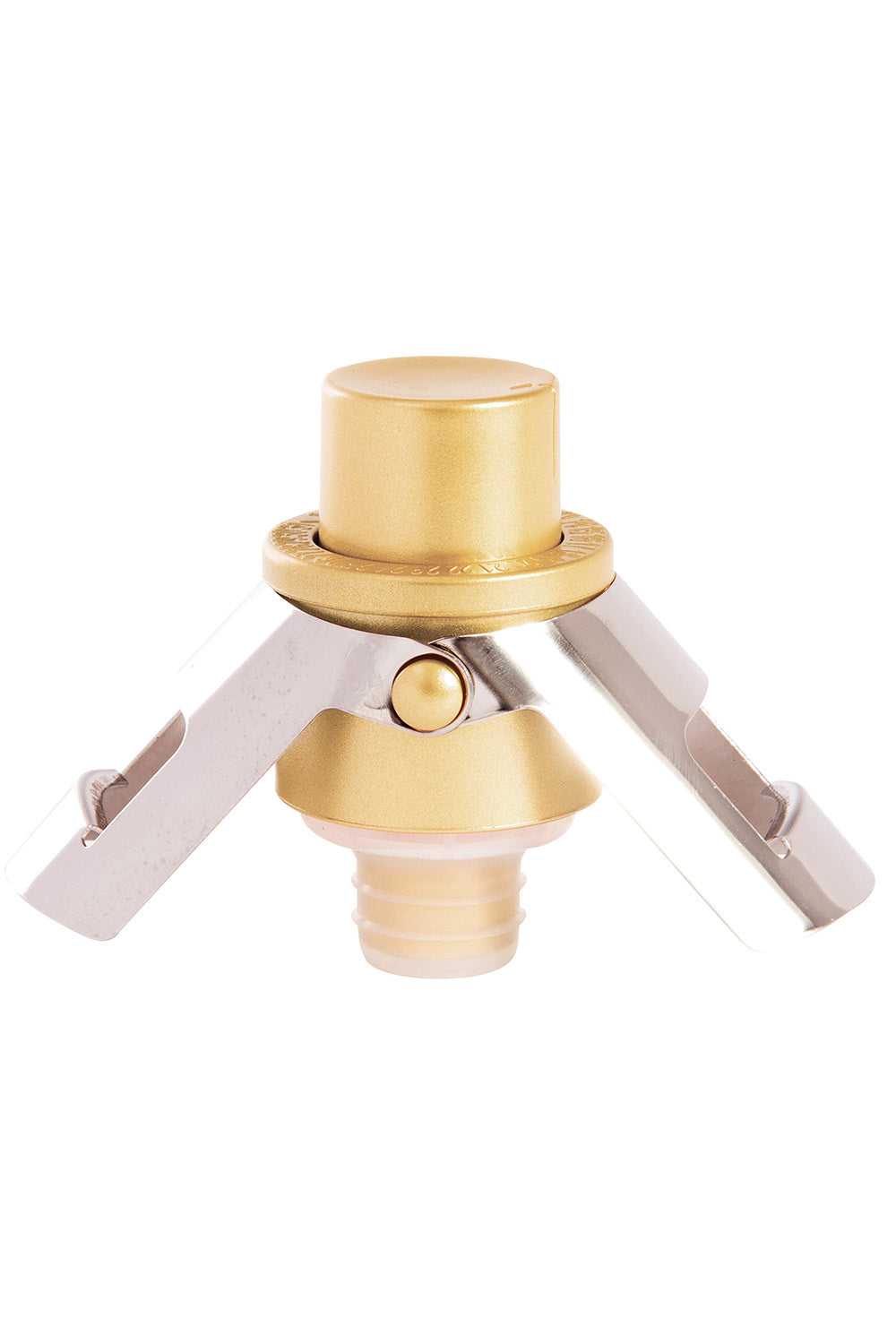Product shot of the Pump It Up Champagne Stopper in colour Champstop (Metallics), detail