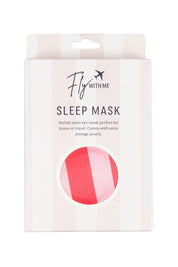 Product shot of the Fly With Me Sleep Mask in colour Pink (Pink), from the front