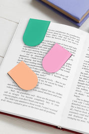 Product shot of the Happy Mondays Magnetic Bookmarks - Multi in colour Multi, from the front