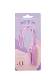 Product shot of the Flexi Clip On Rechargeable Book Light - Pink in colour Pink, from the front