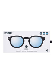 Product shot of the Blue Light Filter Rectangular Reading Glasses in colour Black (Black), detail