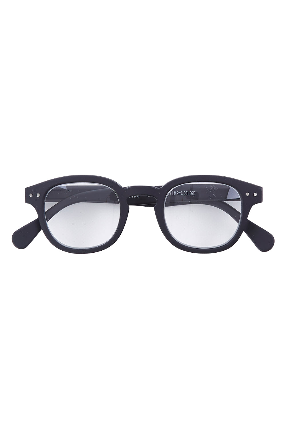 Product shot of the Square Reading Glasses in colour Black (Black), from the front