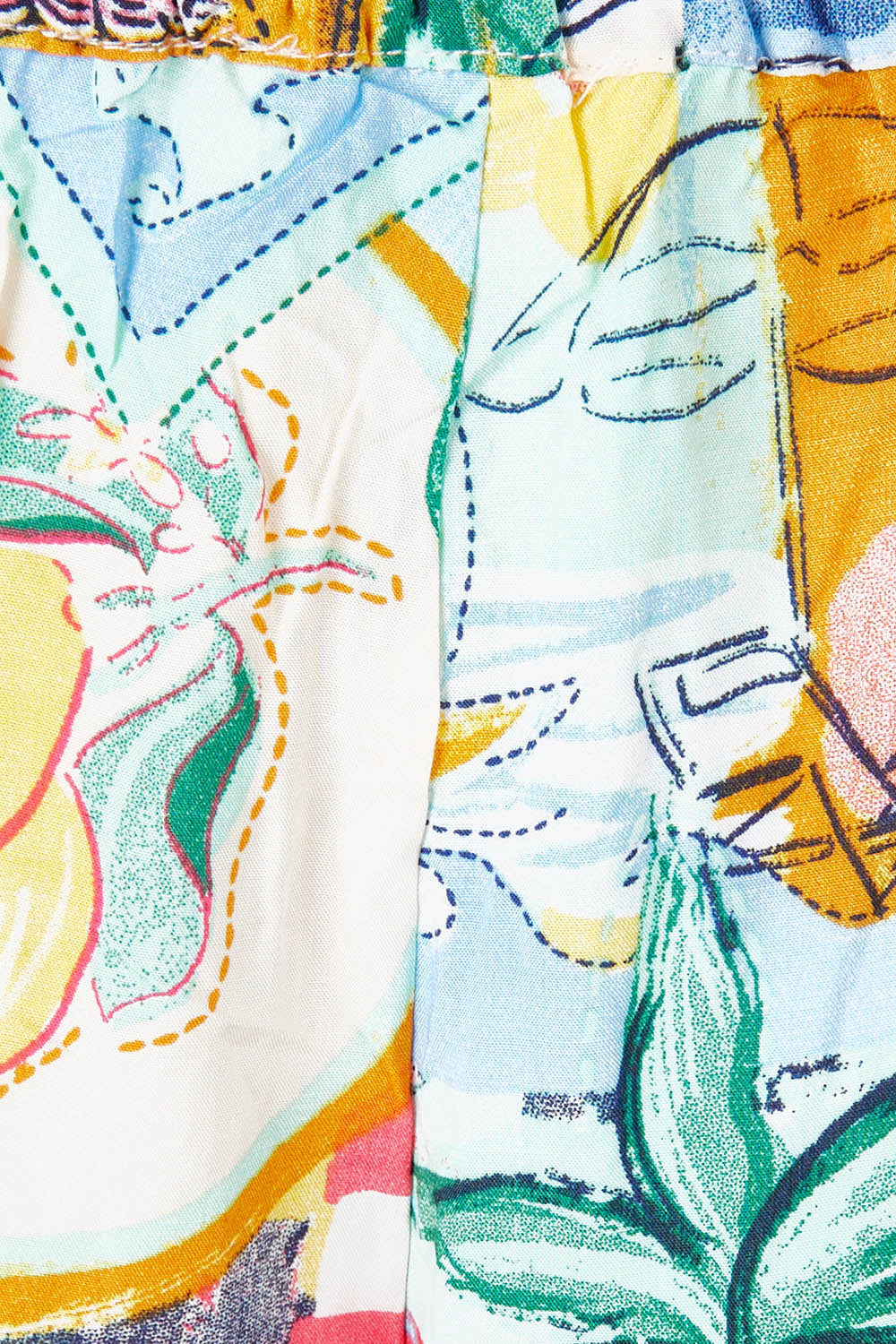 Product shot of the Cici Pants in colour Multi (White), detail