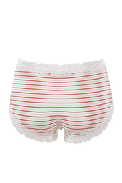 Product shot of the Parisienne Boyleg in colour Playflpais (Pink), from the back