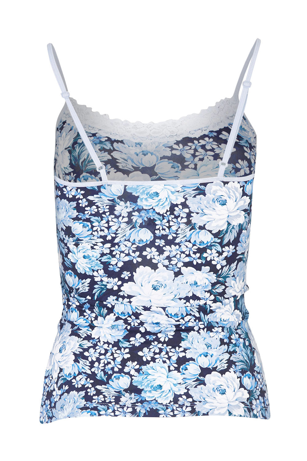 Product shot of the Parisienne Classic Cami in colour Grannychic (Blue), from the back