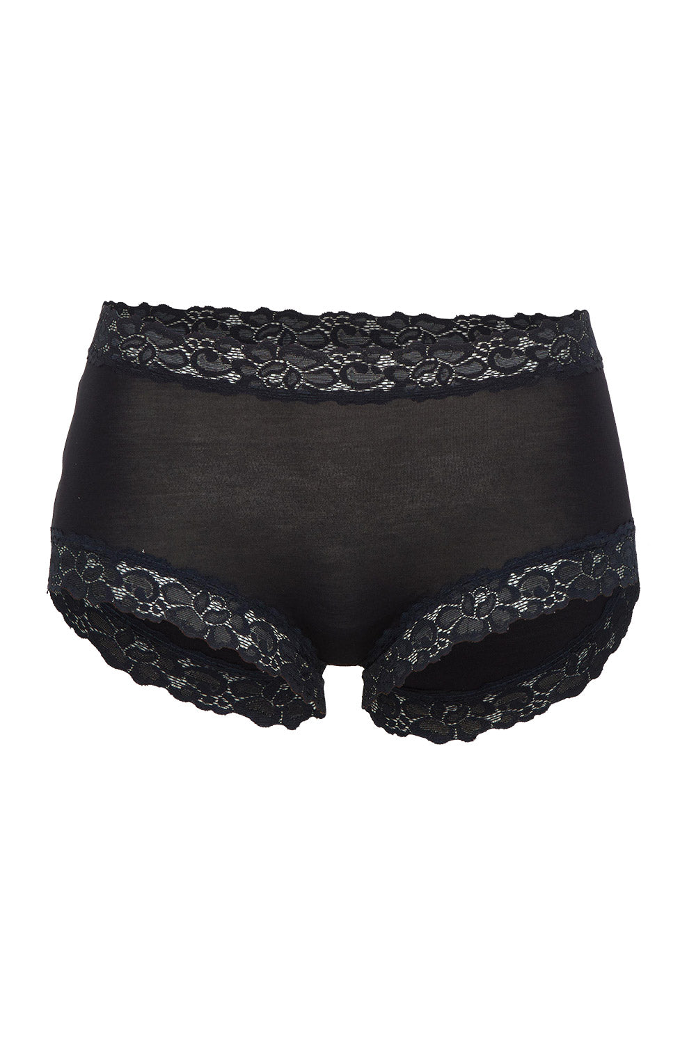 Product shot of the Parisienne Bamboo Full Brief in colour Black (Black), from the front