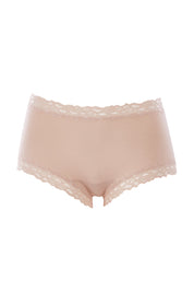 Product shot of the Parisienne Cotton Full Brief in colour Dusk20m (Pink), from the front
