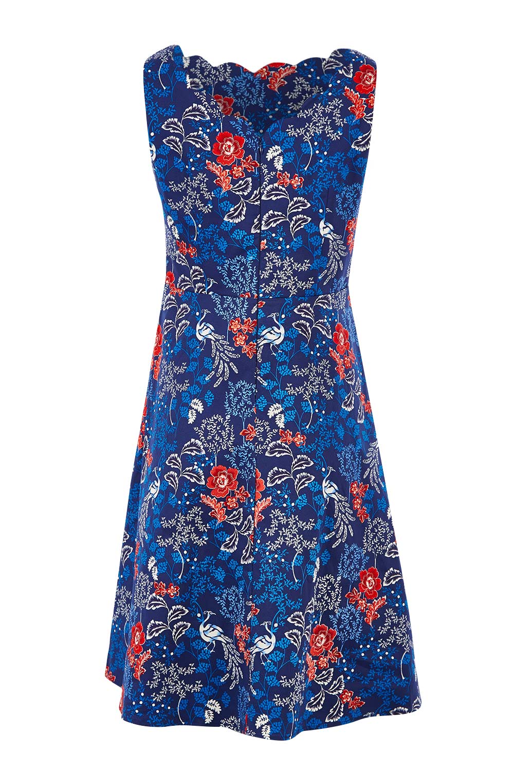 Preloved Vintage Peacock Dress - Navymulti