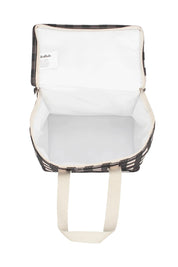 Product shot of the Premium Insulated Lunch Box in colour Blackcheck (Black), detail