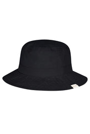 Product shot of the Tullamore Cotton Bucket Hat in colour Black (Black), from the front