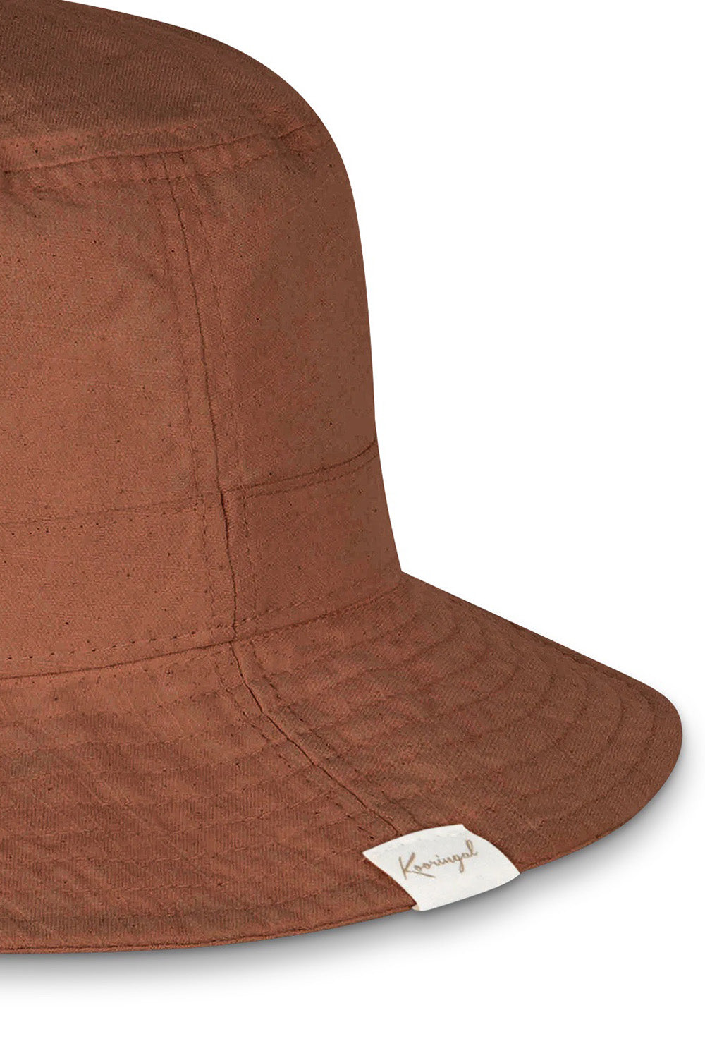 Product shot of the Tullamore Cotton Bucket Hat in colour Tan, detail
