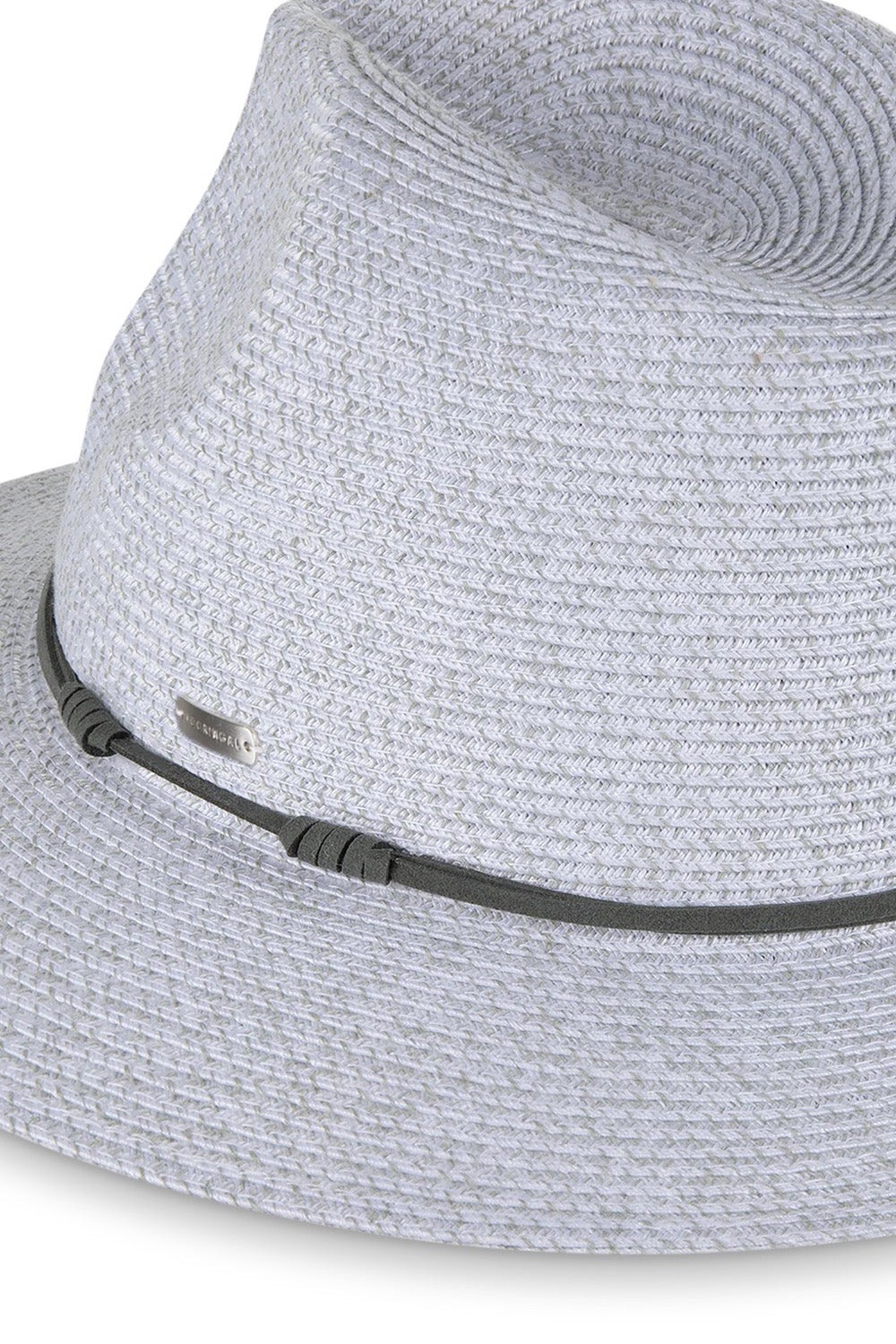 Product shot of the Canwell Packable Safari Hat in colour Denim (Blue), detail