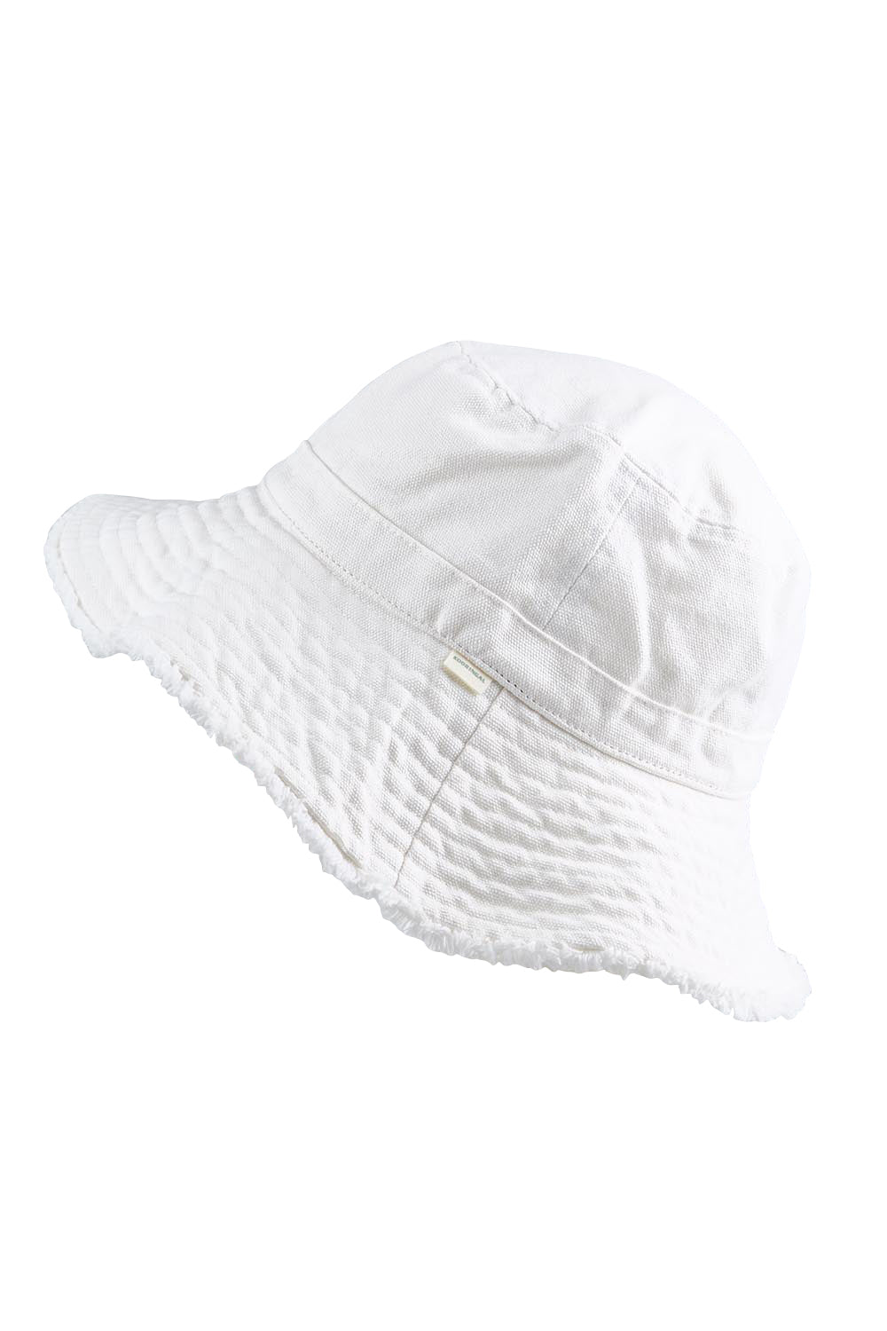 Product shot of the Sunny Bay Floppy Hat - White in colour White, from the front