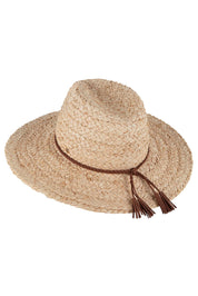 Product shot of the Sawtell Surf Straw Hat in colour Natural, detail