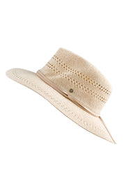 Product shot of the Fitzroy Safari Hat - Beige in colour Beige, from the front