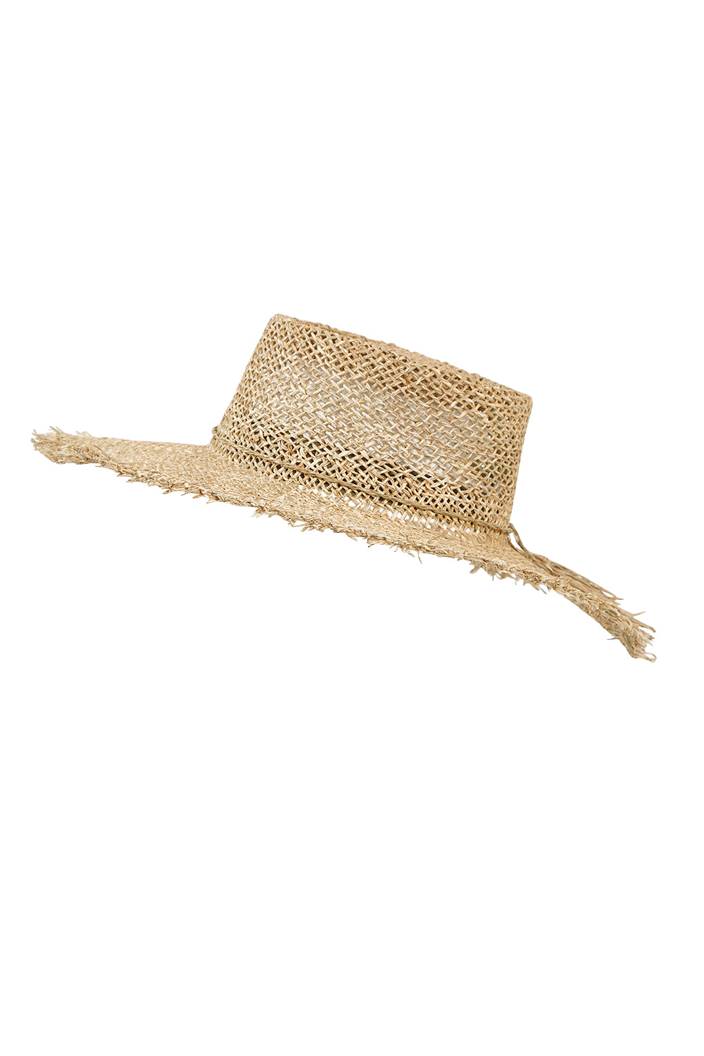 Product shot of the Tigerlily Wide Brim Hat in colour Seagrass, from the front