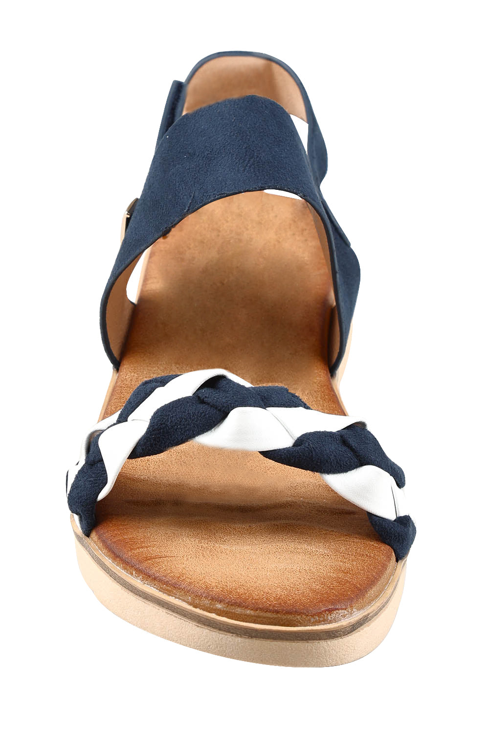 Product shot of the Fari Sandal in colour Navywhite (Blue), detail