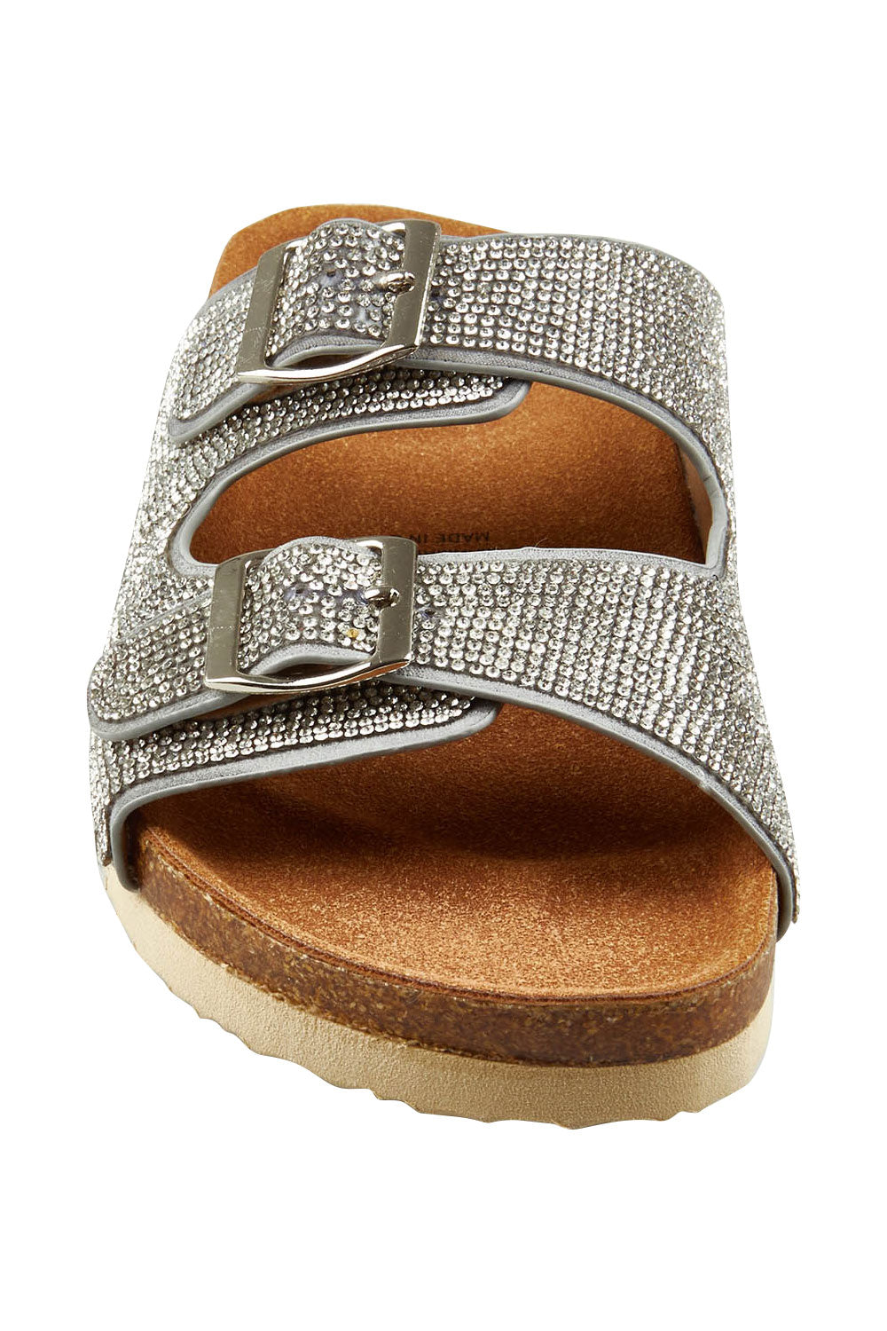 Product shot of the Twain Slide in colour Silverdia (Grey), detail