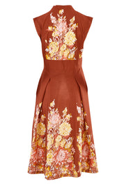 Product shot of the Stephanie Dress in colour Anise, from the back