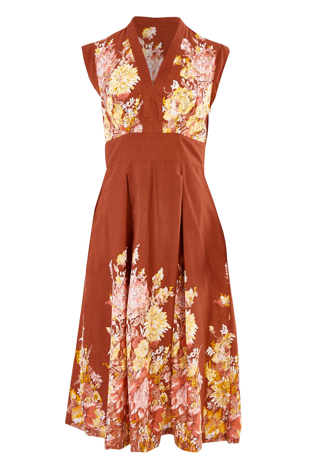 Product shot of the Stephanie Dress in colour Anise, from the front