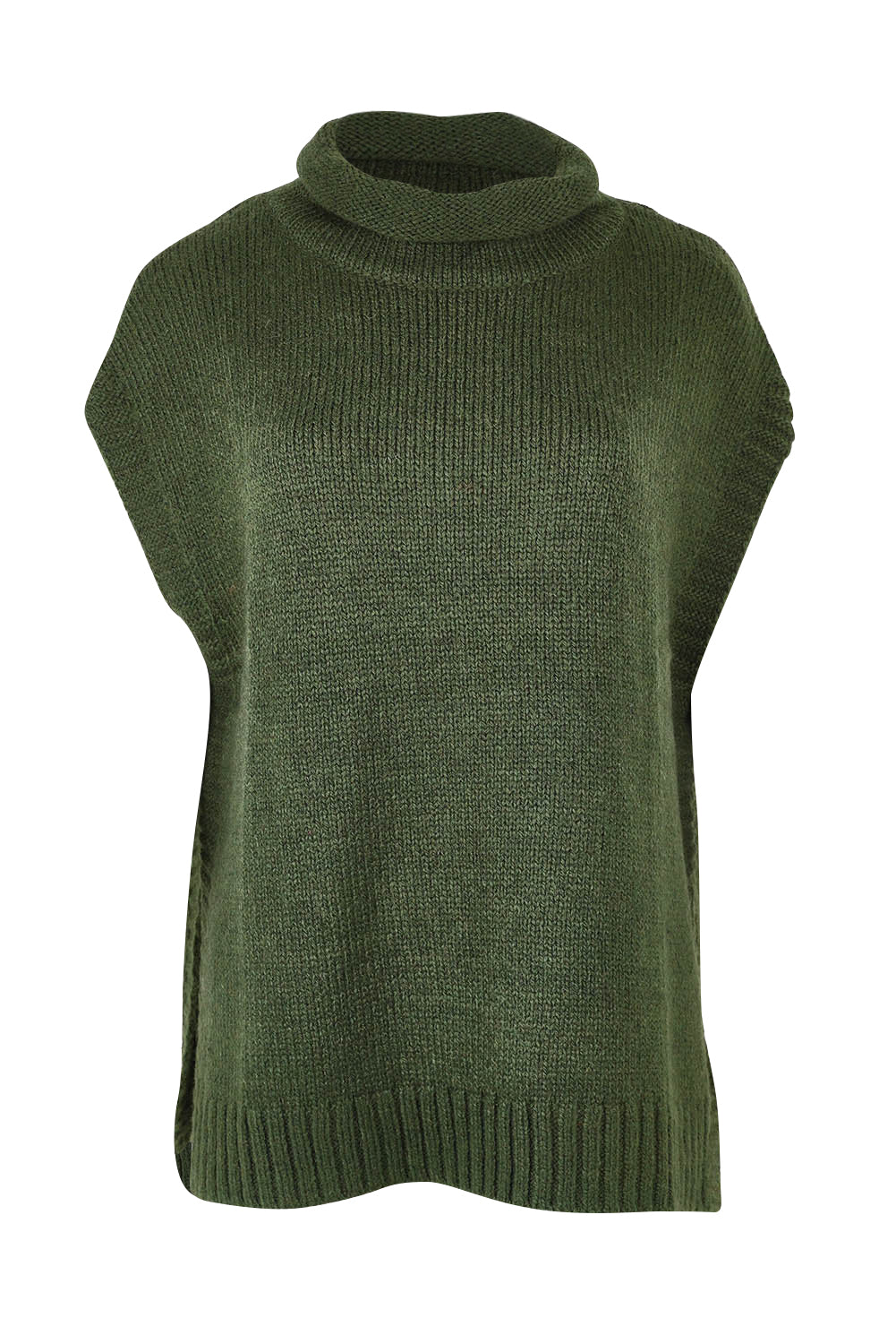 Product shot of the Lofty Tunic in colour Olive (Green), from the front