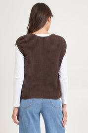 Ribbed Cotton Vest – Dkbrown