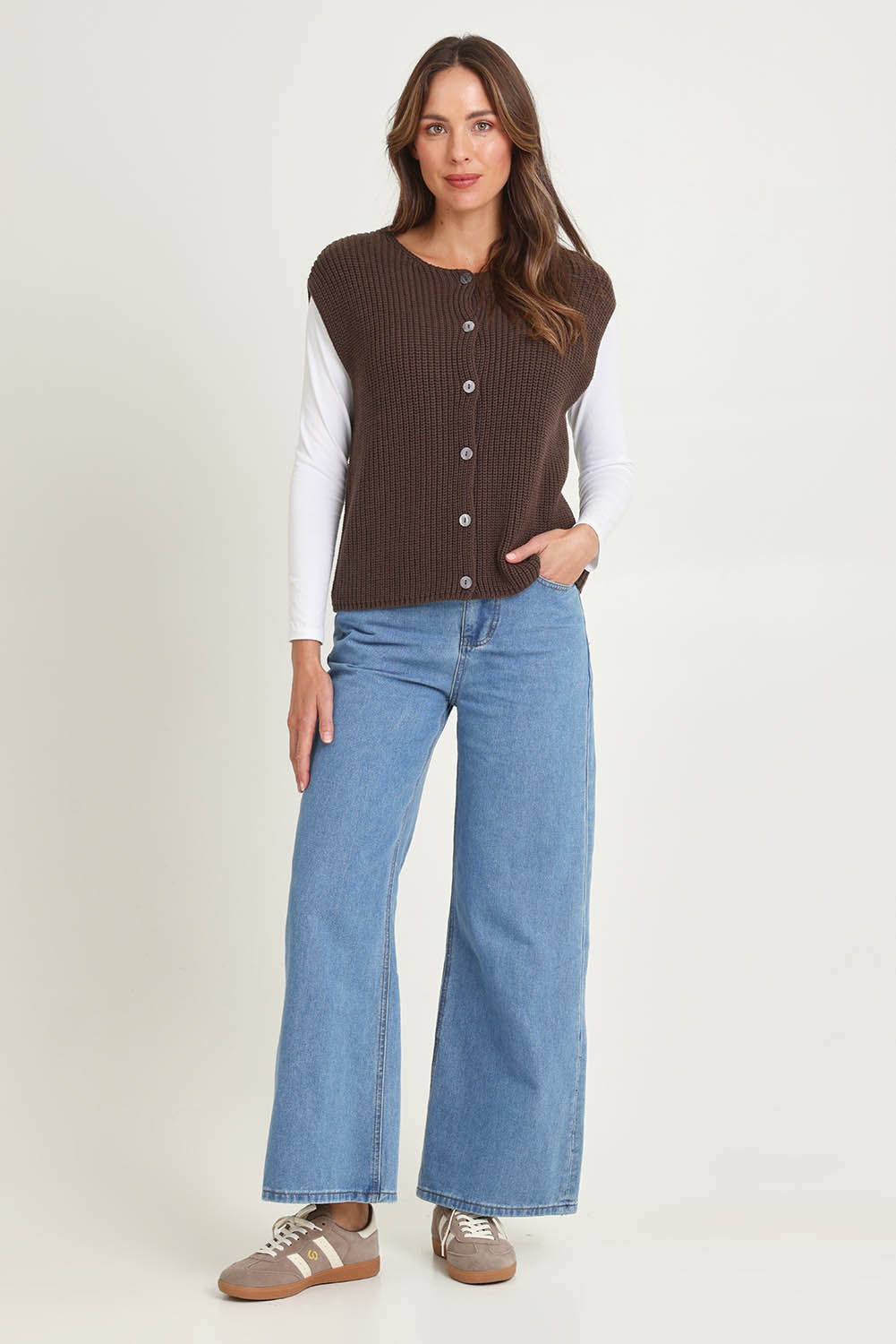 Ribbed Cotton Vest – Dkbrown