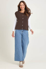 Ribbed Cotton Vest – Dkbrown