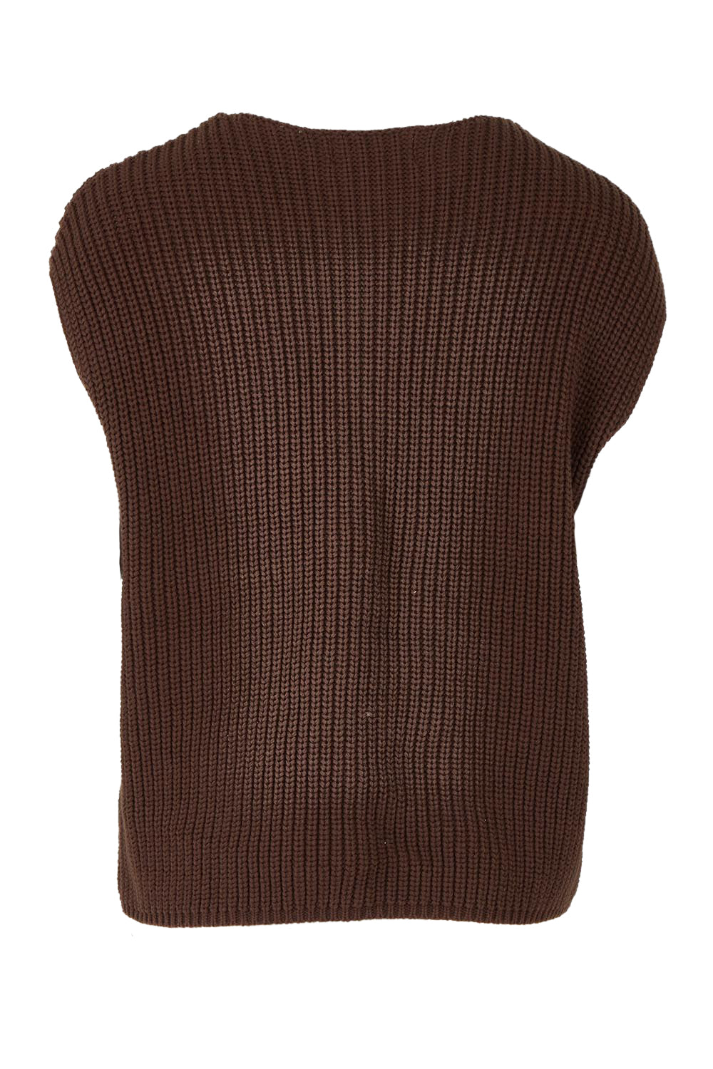 Ribbed Cotton Vest – Dkbrown
