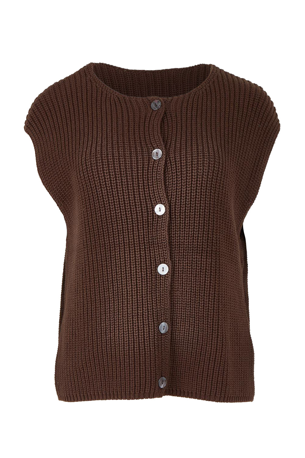 Ribbed Cotton Vest – Dkbrown