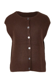 Ribbed Cotton Vest – Dkbrown