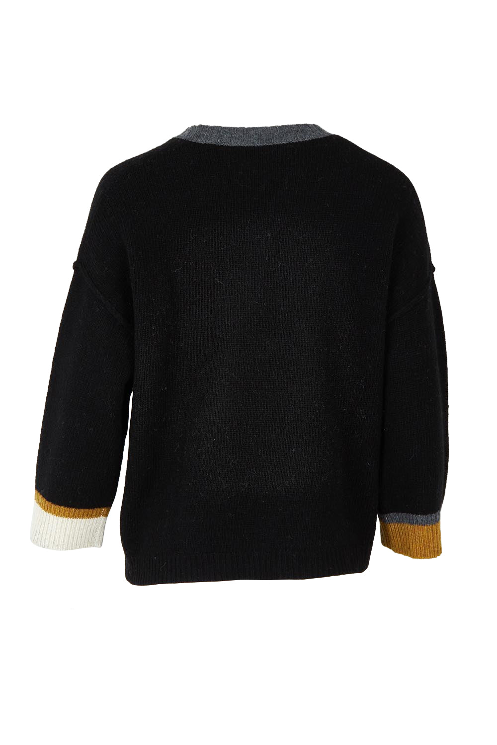 Trim Detail Wool Blend Jumper – Black