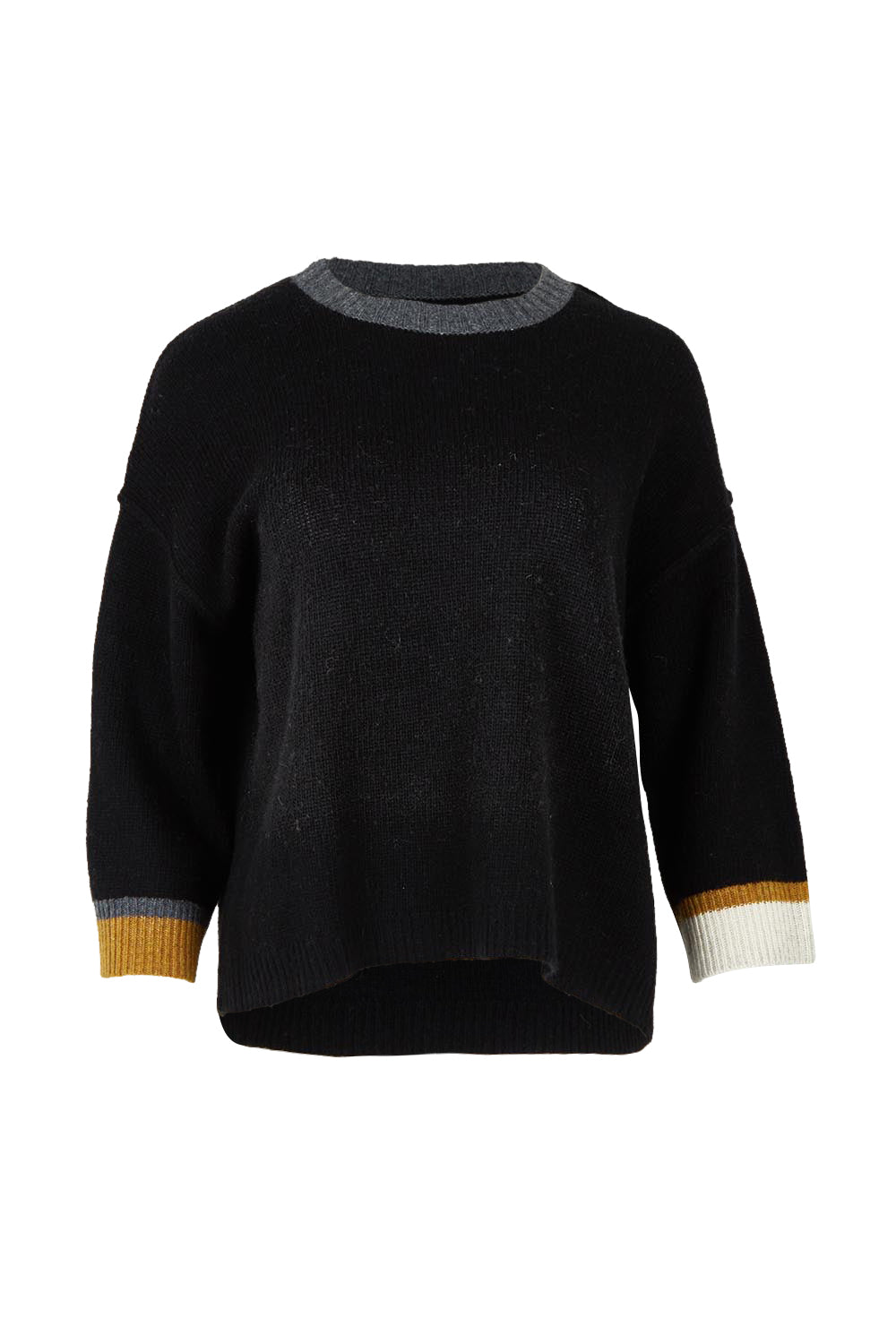 Trim Detail Wool Blend Jumper – Black