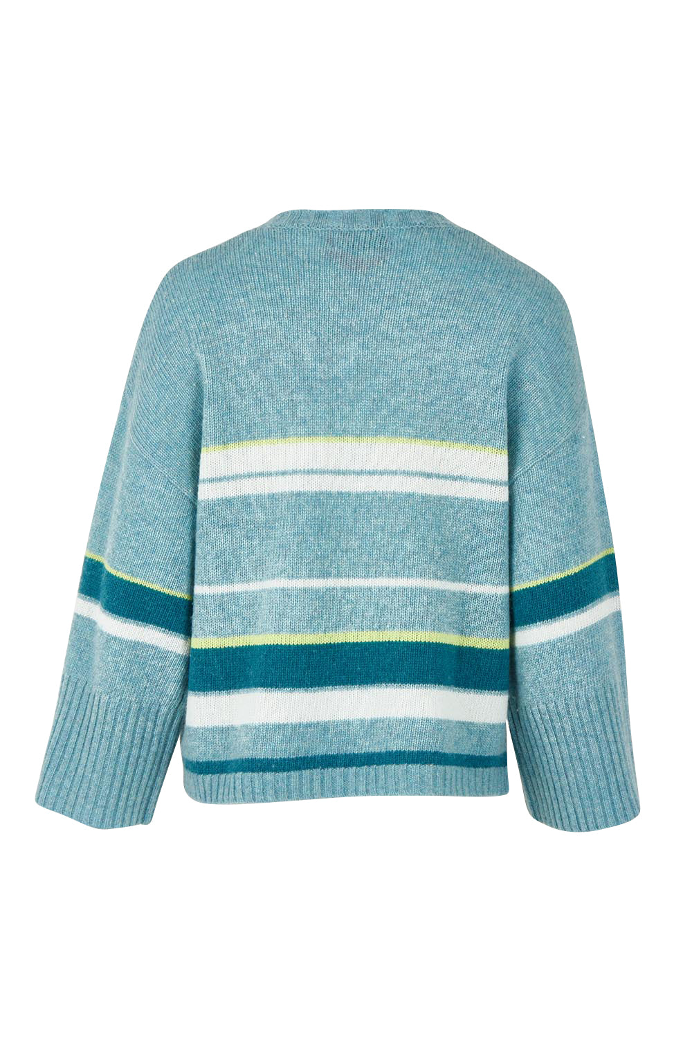 Crop Stripe Wool Blend Jumper – Seafoam